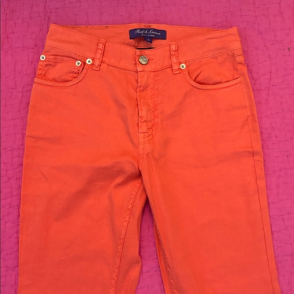 Ralph Lauren purple label Bright Orange Straight Leg Jeans, Size28 - Picture 2 of 9
